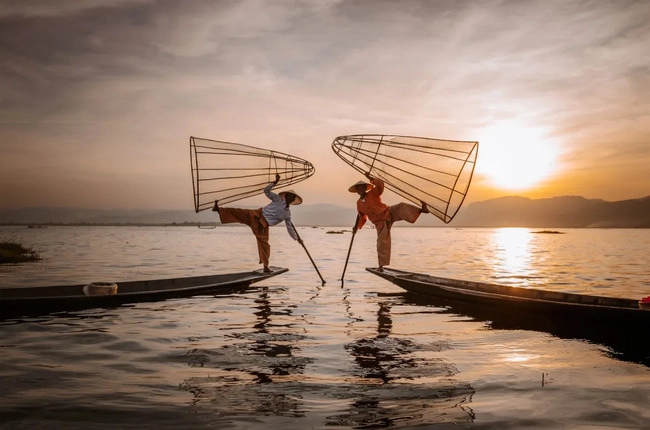 Lago Inle - en el barco