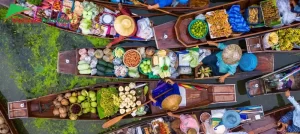 mercado flotante bangkok tailandia