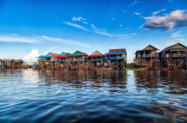 Casas flotantes en Tonle Sap