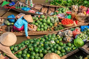 Mercado flotante en Mekong