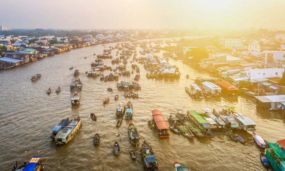 Toda la vista del Delta de Mekong - Vietnam
