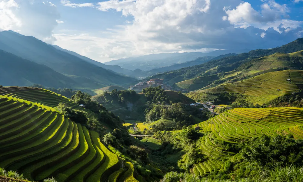 Toda la vista maravillosa de Mu Cang Chai
