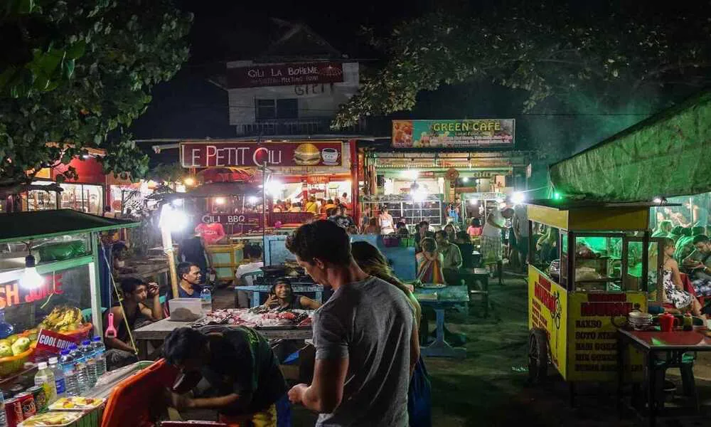 Mercado nocturno en Gili Trawangan