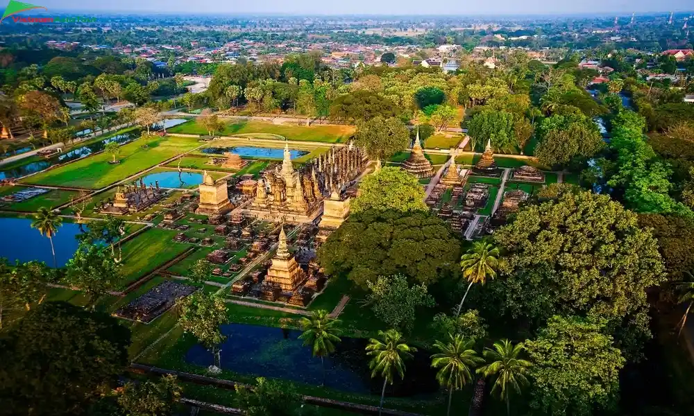 Sukkothai desde la vista alta