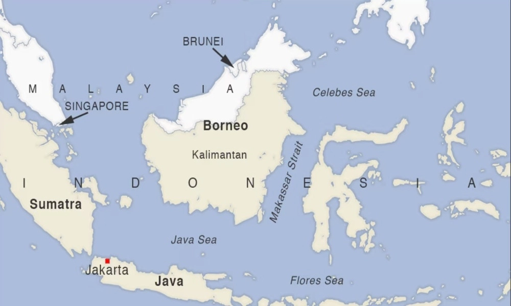 Borneo en el mapa