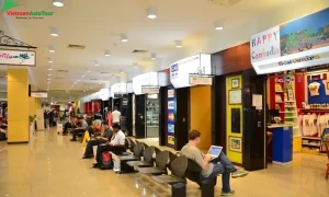 La zona de divisas en el aeropuerto de Phnom Penh