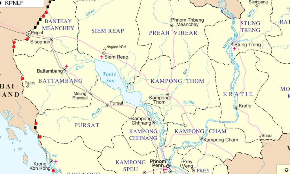 Ciudad de Siem Reap en el mapa