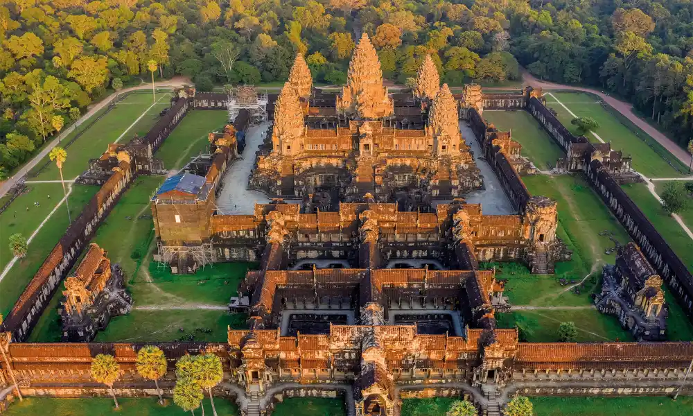 Toda la vista del complejo de Angkor