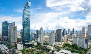Capital moderna en Tailandia con los centros comerciales